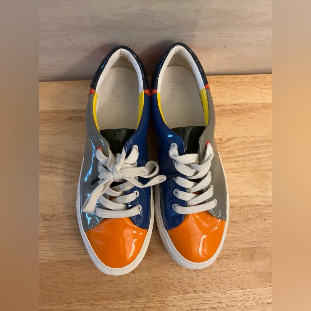 Tory Sport Color-block patent-leather sneakers - Picture 2 of 13